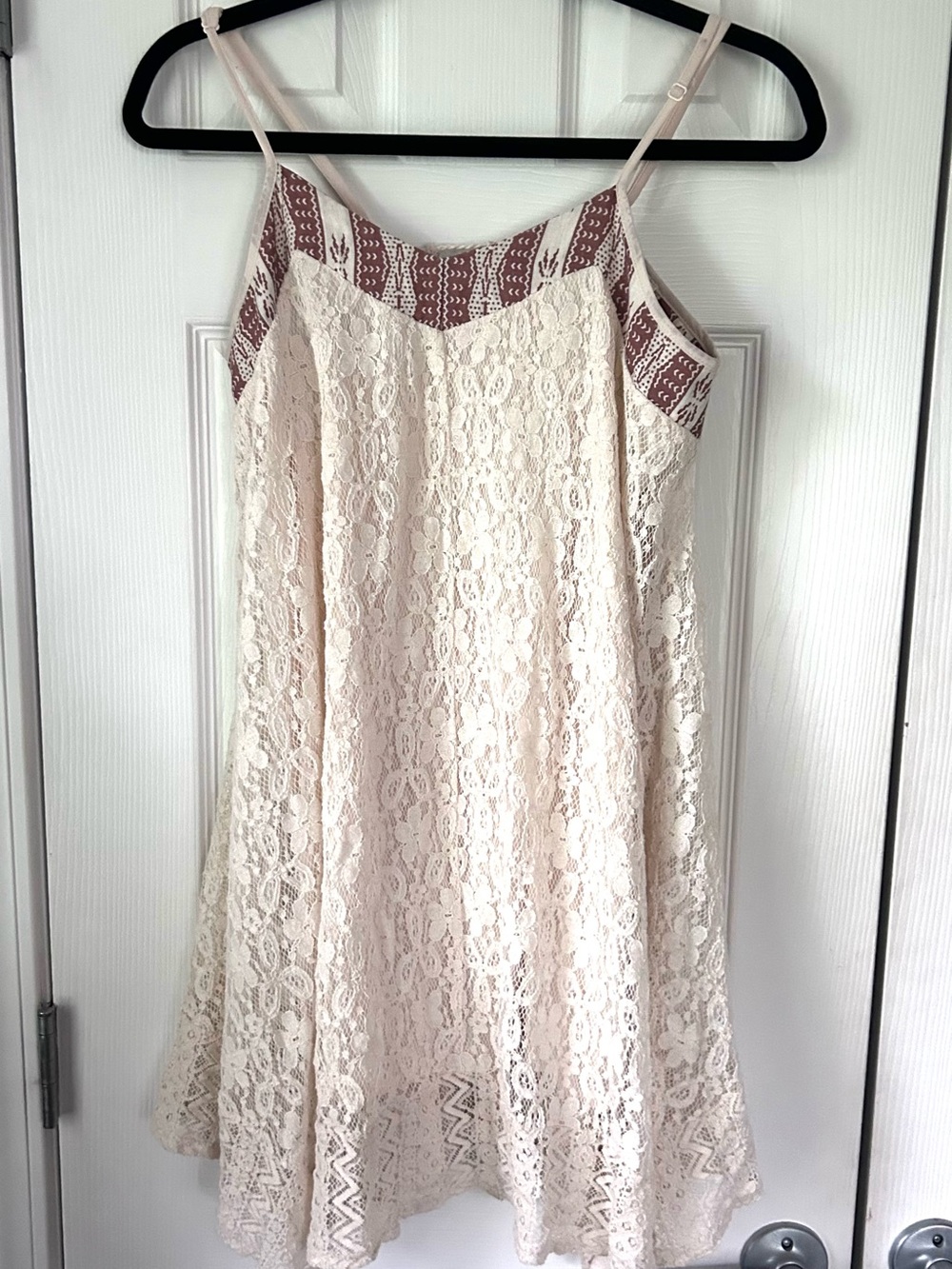 Flying Tomato Cream Lace Boho Slip Dress Size Medium